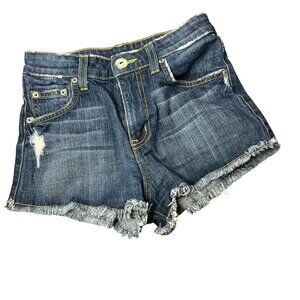 Carmar Women's High Rise‎ Cutoff Denim Jean Shorts Sz 23 Medium Wash Distressed